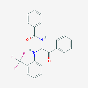 molecular formula C22H17F3N2O2 B11146314 N-(2-oxo-2-phenyl-1-{[2-(trifluoromethyl)phenyl]amino}ethyl)benzamide 