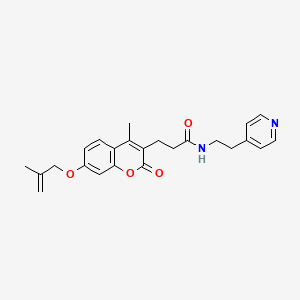 molecular formula C24H26N2O4 B11146336 3-{4-methyl-7-[(2-methylallyl)oxy]-2-oxo-2H-chromen-3-yl}-N-[2-(4-pyridyl)ethyl]propanamide 