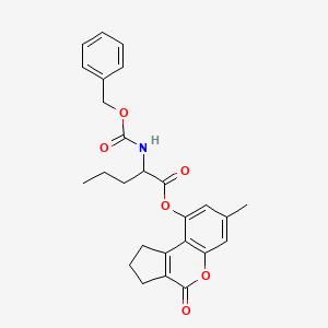 7-methyl-4-oxo-1,2,3,4-tetrahydrocyclopenta[c]chromen-9-yl N-[(benzyloxy)carbonyl]norvalinate