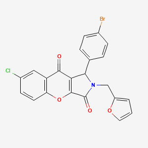 molecular formula C22H13BrClNO4 B11146346 1-(4-Bromophenyl)-7-chloro-2-(furan-2-ylmethyl)-1,2-dihydrochromeno[2,3-c]pyrrole-3,9-dione 