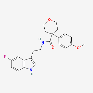 molecular formula C23H25FN2O3 B11146348 N-[2-(5-fluoro-1H-indol-3-yl)ethyl]-4-(4-methoxyphenyl)tetrahydro-2H-pyran-4-carboxamide 