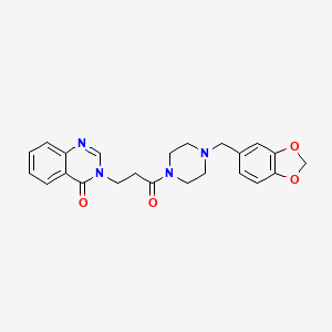 molecular formula C23H24N4O4 B11146354 3-{3-[4-(1,3-benzodioxol-5-ylmethyl)piperazino]-3-oxopropyl}-4(3H)-quinazolinone 