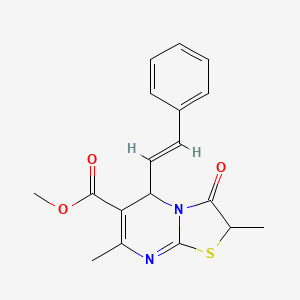 methyl 2,7-dimethyl-3-oxo-5-[(E)-2-phenylethenyl]-5H-[1,3]thiazolo[3,2-a]pyrimidine-6-carboxylate