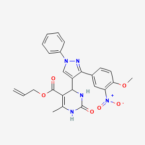 prop-2-en-1-yl 4-[3-(4-methoxy-3-nitrophenyl)-1-phenyl-1H-pyrazol-4-yl]-6-methyl-2-oxo-1,2,3,4-tetrahydropyrimidine-5-carboxylate