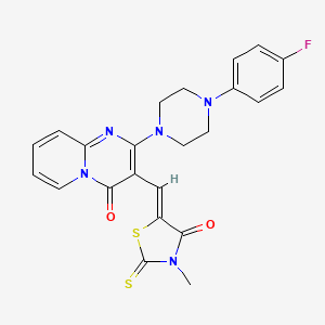 molecular formula C23H20FN5O2S2 B11146408 2-[4-(4-fluorophenyl)piperazin-1-yl]-3-[(Z)-(3-methyl-4-oxo-2-thioxo-1,3-thiazolidin-5-ylidene)methyl]-4H-pyrido[1,2-a]pyrimidin-4-one 