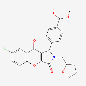 molecular formula C24H20ClNO6 B11146414 Methyl 4-[7-chloro-3,9-dioxo-2-(tetrahydrofuran-2-ylmethyl)-1,2,3,9-tetrahydrochromeno[2,3-c]pyrrol-1-yl]benzoate 