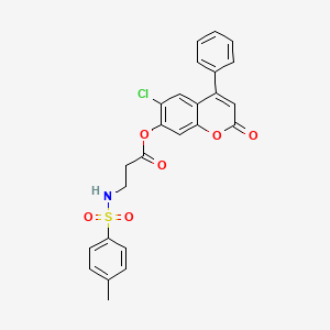 6-chloro-2-oxo-4-phenyl-2H-chromen-7-yl N-[(4-methylphenyl)sulfonyl]-beta-alaninate