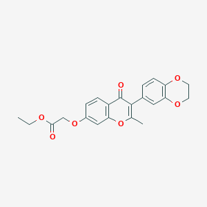 ethyl {[3-(2,3-dihydro-1,4-benzodioxin-6-yl)-2-methyl-4-oxo-4H-chromen-7-yl]oxy}acetate