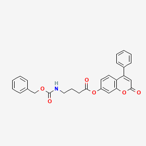 molecular formula C27H23NO6 B11146462 2-oxo-4-phenyl-2H-chromen-7-yl 4-{[(benzyloxy)carbonyl]amino}butanoate 