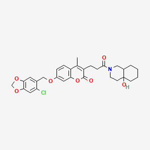 7-[(6-chloro-1,3-benzodioxol-5-yl)methoxy]-3-[3-(4a-hydroxyoctahydroisoquinolin-2(1H)-yl)-3-oxopropyl]-4-methyl-2H-chromen-2-one