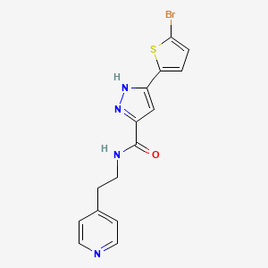 5-(5-bromothiophen-2-yl)-N-[2-(pyridin-4-yl)ethyl]-1H-pyrazole-3-carboxamide