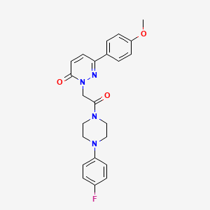 molecular formula C23H23FN4O3 B11146559 2-{2-[4-(4-fluorophenyl)piperazino]-2-oxoethyl}-6-(4-methoxyphenyl)-3(2H)-pyridazinone 