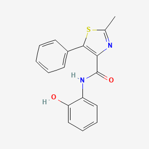 molecular formula C17H14N2O2S B11146565 N-(2-hydroxyphenyl)-2-methyl-5-phenyl-1,3-thiazole-4-carboxamide 