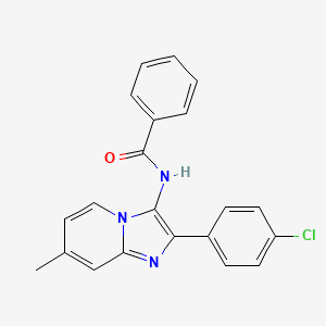 molecular formula C21H16ClN3O B11146579 N-[2-(4-chlorophenyl)-7-methylimidazo[1,2-a]pyridin-3-yl]benzamide 