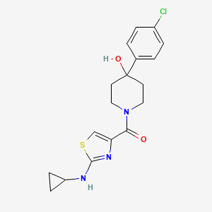 molecular formula C18H20ClN3O2S B11146601 [4-(4-Chlorophenyl)-4-hydroxypiperidino][2-(cyclopropylamino)-1,3-thiazol-4-yl]methanone 