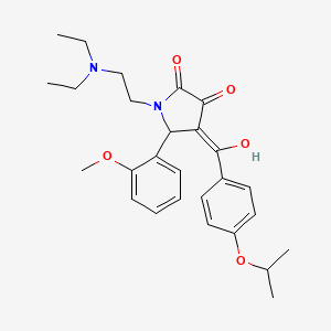 molecular formula C27H34N2O5 B11146608 1-[2-(diethylamino)ethyl]-3-hydroxy-5-(2-methoxyphenyl)-4-{[4-(propan-2-yloxy)phenyl]carbonyl}-1,5-dihydro-2H-pyrrol-2-one 