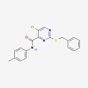 2-(benzylsulfanyl)-5-chloro-N-(4-methylphenyl)pyrimidine-4-carboxamide