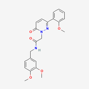 molecular formula C22H23N3O5 B11146620 N~1~-(3,4-dimethoxybenzyl)-2-[3-(2-methoxyphenyl)-6-oxo-1(6H)-pyridazinyl]acetamide 