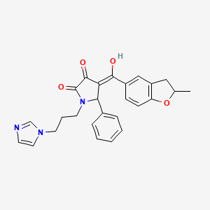 3-hydroxy-1-[3-(1H-imidazol-1-yl)propyl]-4-(2-methyl-2,3-dihydro-1-benzofuran-5-carbonyl)-5-phenyl-2,5-dihydro-1H-pyrrol-2-one