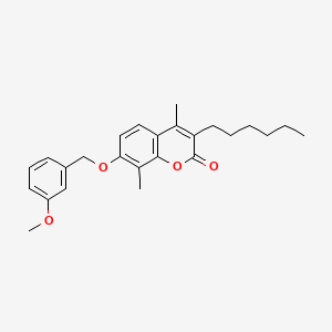 3-hexyl-7-[(3-methoxybenzyl)oxy]-4,8-dimethyl-2H-chromen-2-one