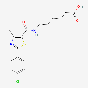 molecular formula C17H19ClN2O3S B11146654 6-({[2-(4-Chlorophenyl)-4-methyl-1,3-thiazol-5-yl]carbonyl}amino)hexanoic acid 