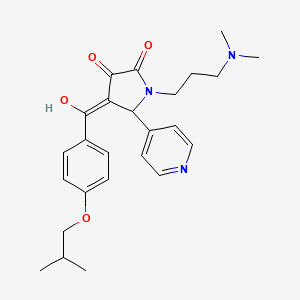 molecular formula C25H31N3O4 B11146682 1-[3-(dimethylamino)propyl]-3-hydroxy-4-{[4-(2-methylpropoxy)phenyl]carbonyl}-5-(pyridin-4-yl)-1,5-dihydro-2H-pyrrol-2-one 