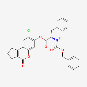 8-chloro-4-oxo-1,2,3,4-tetrahydrocyclopenta[c]chromen-7-yl N-[(benzyloxy)carbonyl]-L-phenylalaninate