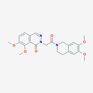 molecular formula C23H25N3O6 B11146695 2-[2-(6,7-dimethoxy-3,4-dihydroisoquinolin-2(1H)-yl)-2-oxoethyl]-7,8-dimethoxyphthalazin-1(2H)-one 