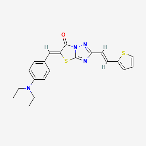 molecular formula C21H20N4OS2 B11146706 (5Z)-5-[4-(diethylamino)benzylidene]-2-[(E)-2-(thiophen-2-yl)ethenyl][1,3]thiazolo[3,2-b][1,2,4]triazol-6(5H)-one 