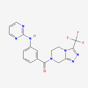 molecular formula C17H14F3N7O B11146719 [3-(2-pyrimidinylamino)phenyl][3-(trifluoromethyl)-5,6-dihydro[1,2,4]triazolo[4,3-a]pyrazin-7(8H)-yl]methanone 