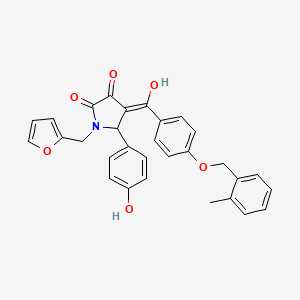 1-(furan-2-ylmethyl)-3-hydroxy-5-(4-hydroxyphenyl)-4-({4-[(2-methylbenzyl)oxy]phenyl}carbonyl)-1,5-dihydro-2H-pyrrol-2-one