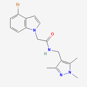 2-(4-bromo-1H-indol-1-yl)-N-[(1,3,5-trimethyl-1H-pyrazol-4-yl)methyl]acetamide