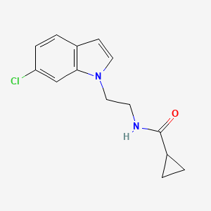 molecular formula C14H15ClN2O B11146754 N-[2-(6-chloro-1H-indol-1-yl)ethyl]cyclopropanecarboxamide 