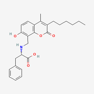 molecular formula C26H31NO5 B11146761 N-[(3-hexyl-7-hydroxy-4-methyl-2-oxo-2H-chromen-8-yl)methyl]-L-phenylalanine 