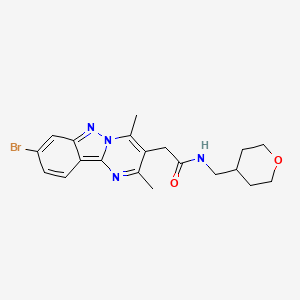 molecular formula C20H23BrN4O2 B11146763 2-(8-bromo-2,4-dimethylpyrimido[1,2-b]indazol-3-yl)-N-(tetrahydro-2H-pyran-4-ylmethyl)acetamide 