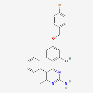 2-(2-Amino-6-methyl-5-phenylpyrimidin-4-yl)-5-[(4-bromophenyl)methoxy]phenol