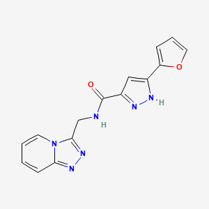 molecular formula C15H12N6O2 B11146854 5-(2-furyl)-N-([1,2,4]triazolo[4,3-a]pyridin-3-ylmethyl)-1H-pyrazole-3-carboxamide 