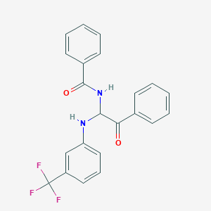 molecular formula C22H17F3N2O2 B11146855 N-(2-oxo-2-phenyl-1-{[3-(trifluoromethyl)phenyl]amino}ethyl)benzamide 