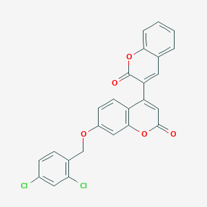 molecular formula C25H14Cl2O5 B11146868 7'-[(2,4-dichlorobenzyl)oxy]-2H,2'H-3,4'-bichromene-2,2'-dione 