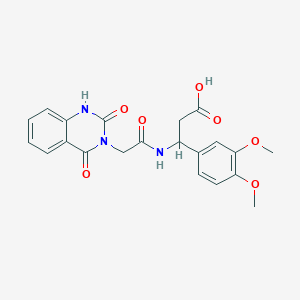 molecular formula C21H21N3O7 B11146884 3-(3,4-dimethoxyphenyl)-3-{[(2,4-dioxo-1,4-dihydroquinazolin-3(2H)-yl)acetyl]amino}propanoic acid 