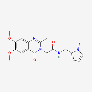 molecular formula C19H22N4O4 B11146892 2-(6,7-dimethoxy-2-methyl-4-oxoquinazolin-3(4H)-yl)-N-[(1-methyl-1H-pyrrol-2-yl)methyl]acetamide 