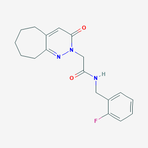 molecular formula C18H20FN3O2 B11146924 N-(2-fluorobenzyl)-2-(3-oxo-3,5,6,7,8,9-hexahydro-2H-cyclohepta[c]pyridazin-2-yl)acetamide 