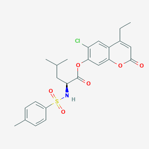 (6-chloro-4-ethyl-2-oxochromen-7-yl) (2S)-4-methyl-2-[(4-methylphenyl)sulfonylamino]pentanoate