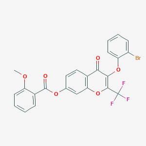 3-(2-bromophenoxy)-4-oxo-2-(trifluoromethyl)-4H-chromen-7-yl 2-methoxybenzoate