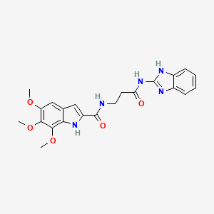 N-[3-(1,3-dihydro-2H-benzimidazol-2-ylideneamino)-3-oxopropyl]-5,6,7-trimethoxy-1H-indole-2-carboxamide