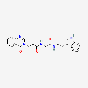 molecular formula C23H23N5O3 B11146980 N-(2-{[2-(1H-indol-3-yl)ethyl]amino}-2-oxoethyl)-3-(4-oxoquinazolin-3(4H)-yl)propanamide 