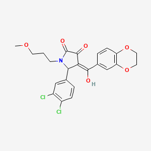 5-(3,4-dichlorophenyl)-4-(2,3-dihydro-1,4-benzodioxine-6-carbonyl)-3-hydroxy-1-(3-methoxypropyl)-2,5-dihydro-1H-pyrrol-2-one