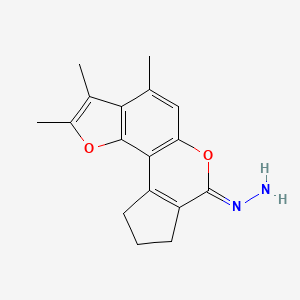 molecular formula C17H18N2O2 B11147002 2,3,4-Trimethyl-9,10-dihydrocyclopenta[C]furo[2,3-F]chromen-7(8H)-one hydrazone 