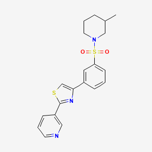 3-(4-{3-[(3-Methylpiperidin-1-yl)sulfonyl]phenyl}-1,3-thiazol-2-yl)pyridine