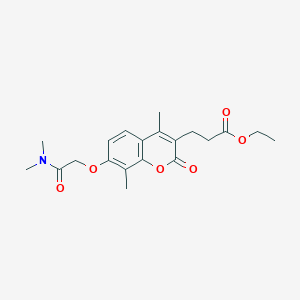 molecular formula C20H25NO6 B11147034 ethyl 3-{7-[2-(dimethylamino)-2-oxoethoxy]-4,8-dimethyl-2-oxo-2H-chromen-3-yl}propanoate 